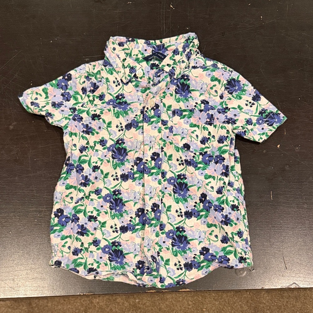 Janie and Jack 18/24 floral Button-Up Shirt — Blue & Green